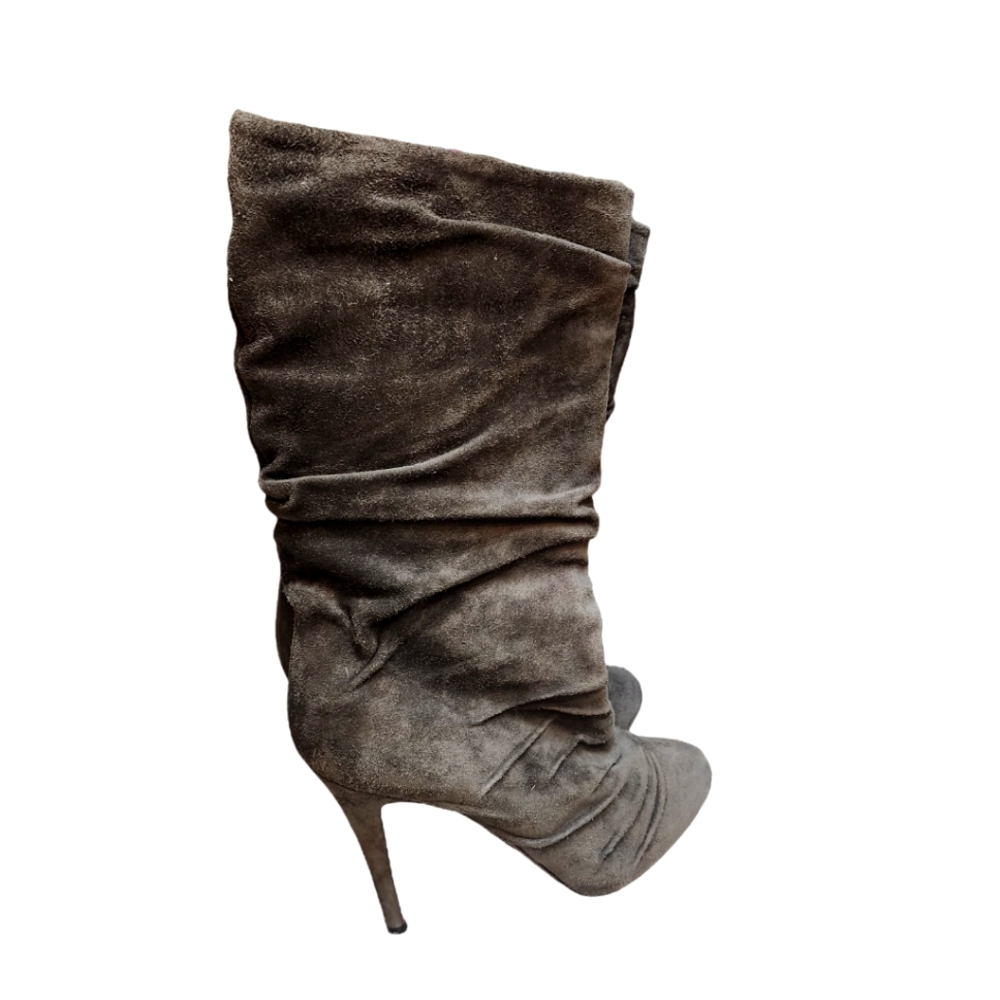 Christian Louboutin Gray Suede Boot Heels Sz. 38